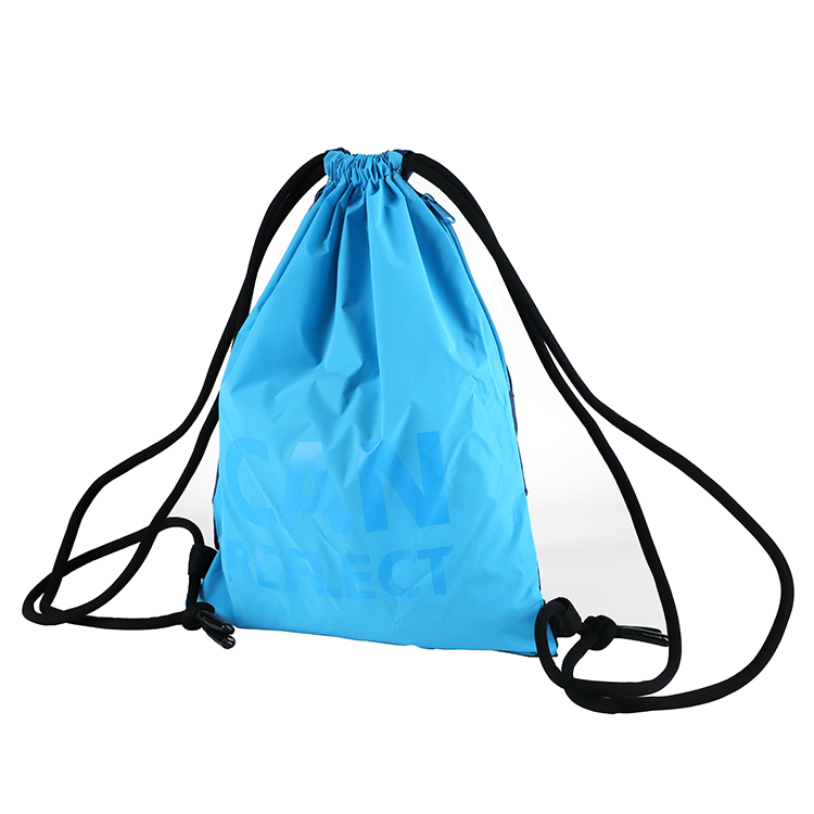 Blauwe polyester tas met trekkoord