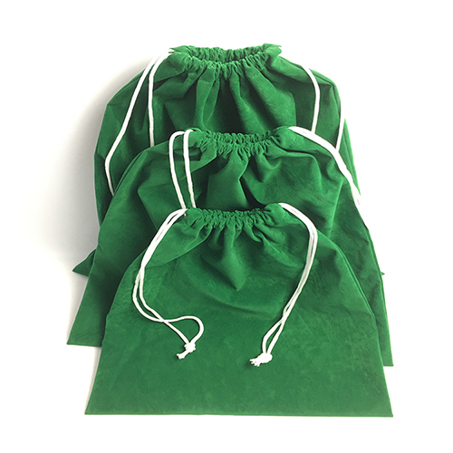 Groene katoenen canvas tas met trekkoord