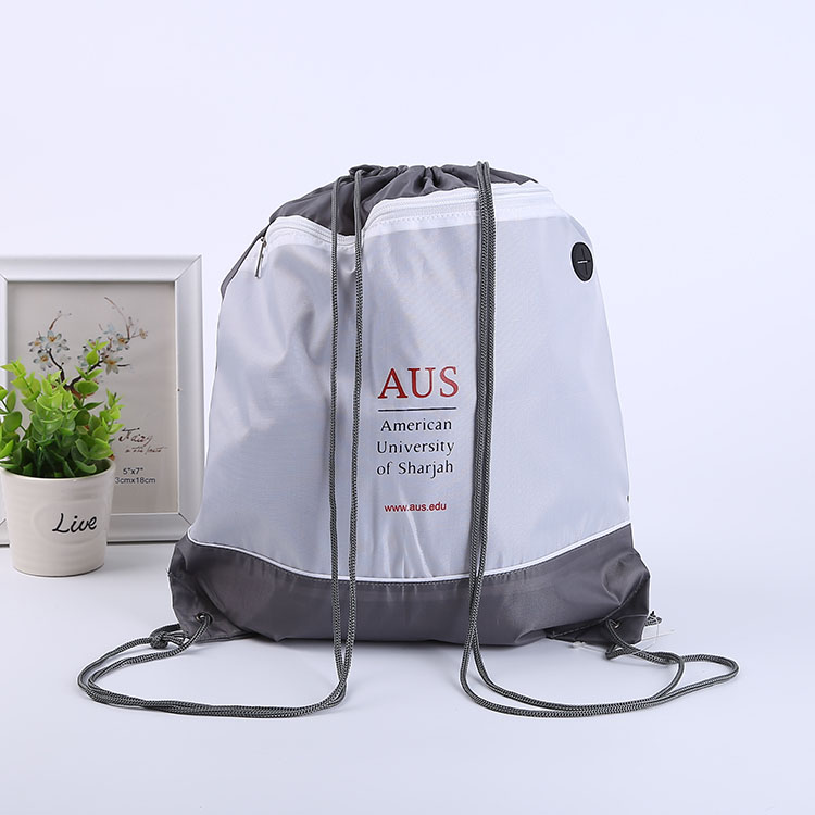 Nylon polyester tas met trekkoord
