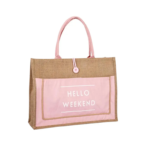 Jute draagtas met gedrukte letter