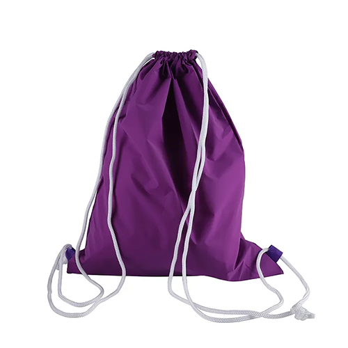 Paarse polyester tas met trekkoord