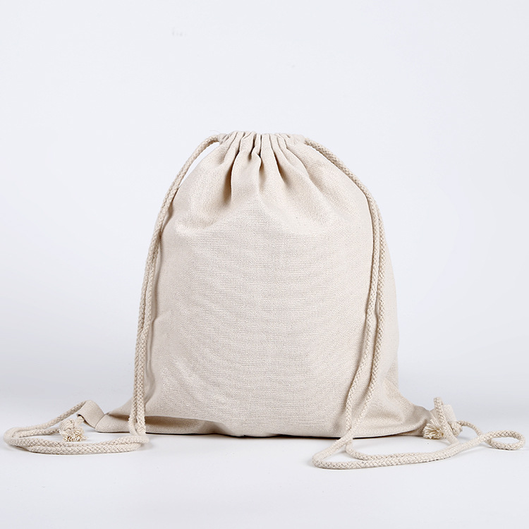 Herbruikbare katoenen canvas tas met trekkoord