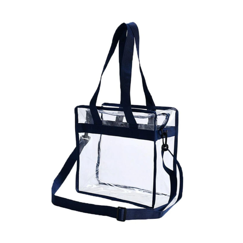 Transparante schoudertas met rits van PVC