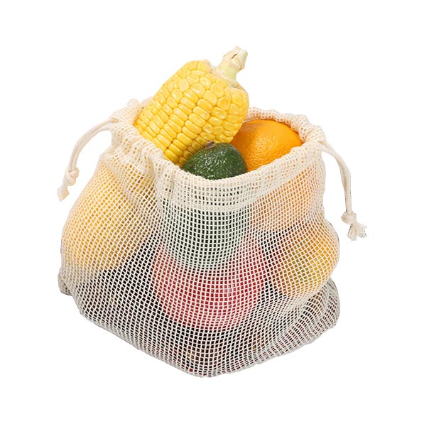 Plantaardige mesh-tas met trekkoord